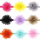 Милые 8 шт. кружевные хлопковые цветочные повязки на голову для маленьких девочек, тканевые цветочные повязки для волос для новорожденных, реквизит для фотосессии, Детские аксессуары для волос