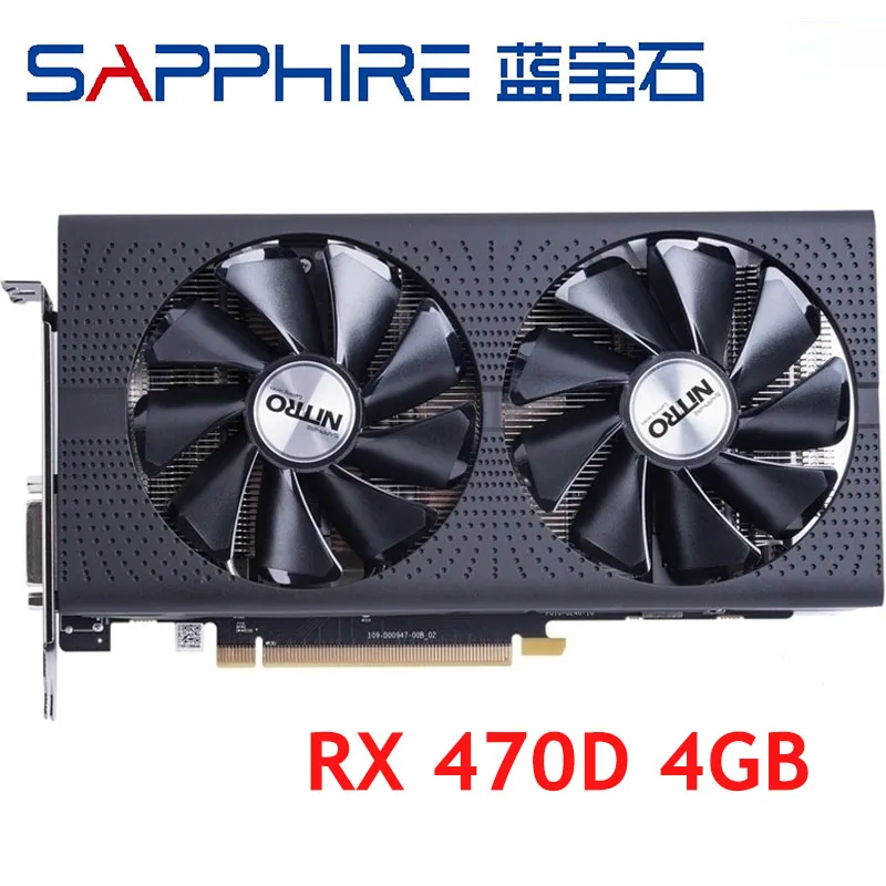 Видеокарта SAPPHIRE RX 470D, 4 Гб, 256 бит, GDDR5, видеокарта для AMD RX 400 серии, VGA-карты RX470 D RX470D, б/у