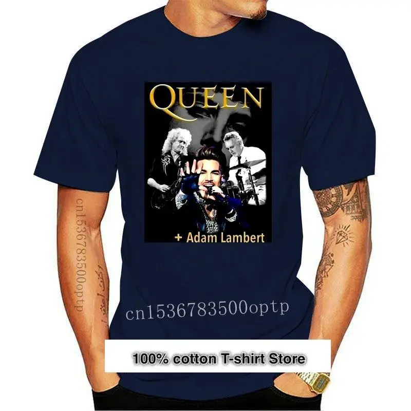 

2021 nuevo 5529-reina de Adam Lambert 2018 Tour Music Rock T camisa talla S-5XL