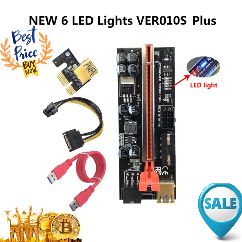 

VER010S PCI-E Riser Card 60CM USB 3.0 Cable PCI Express 1X To 16X Extender PCIe Adapter For GPU Graphics Card