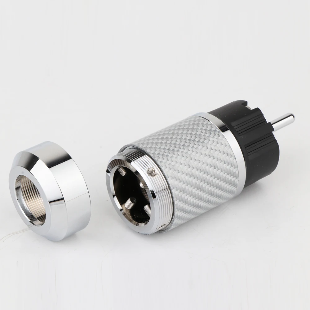 

WCF2-ER Hi-End Carbon Fiber Rhodium Plated European standard AC Power Plug IEC Female Plug DIY Mains Power cable