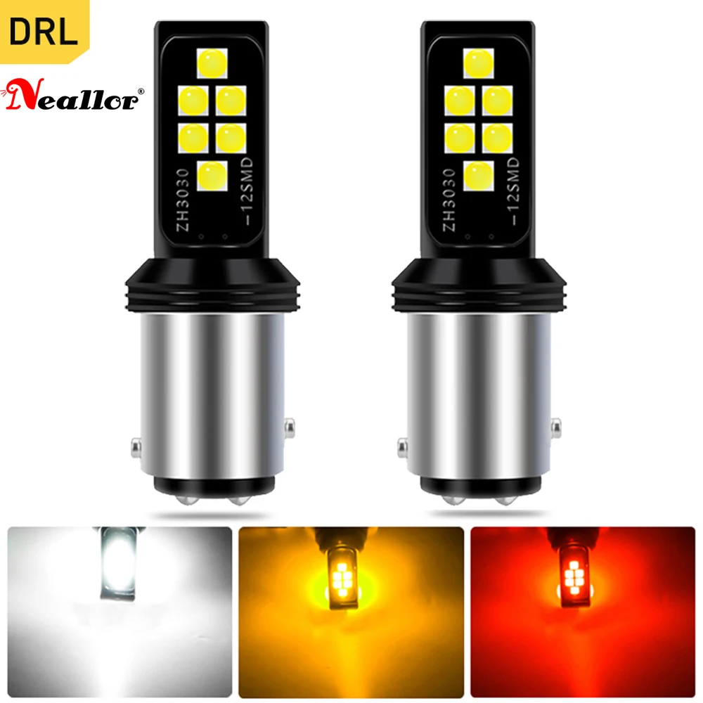 

2PCS 1156 BA15S P21W LED T20 7440 W21W P21/5W 1157 BAY15D led Bulbs 3030smd CanBus lamp For Turn Signal Light 12V Diode Back Up
