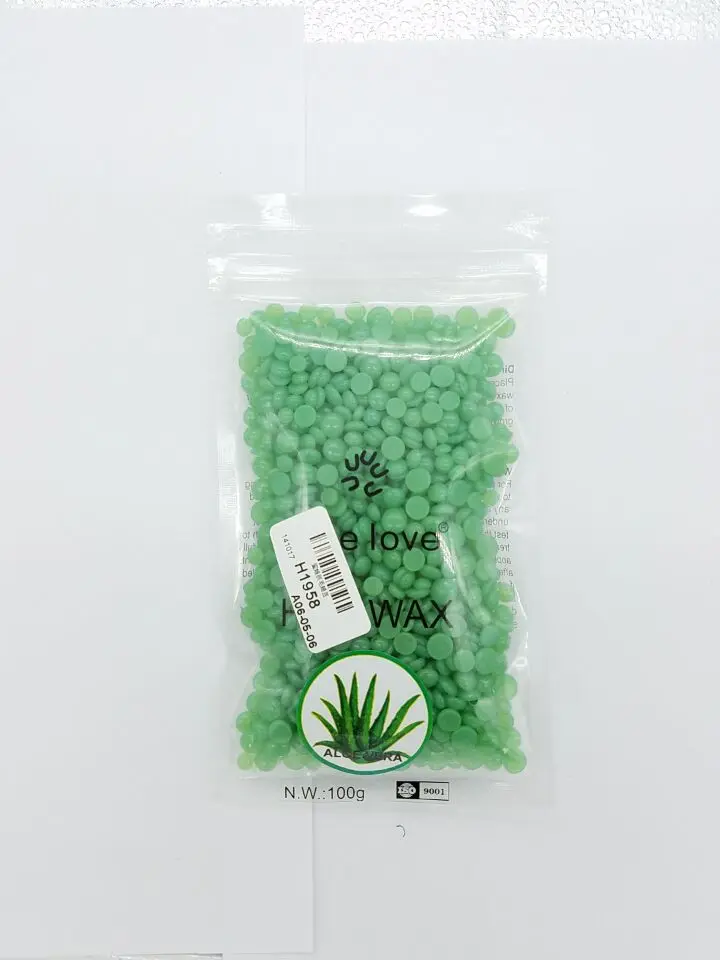 Aloe Хит 100 г, воск для депиляции, горячая пленка, твердый воск, гранулы, для восковой эпиляции, бикини, для удаления волос, бобы, воск для депиляции, бобы для женщин и мужчин - Цвет: Aloe