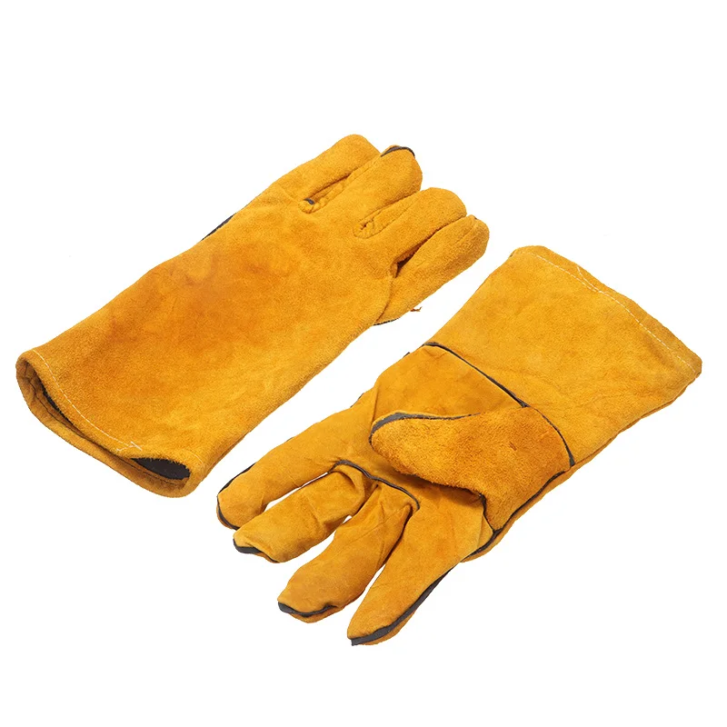 1 пара перчатки сварщика из коровьей кожи огнеупорные термостойкие сварочные
