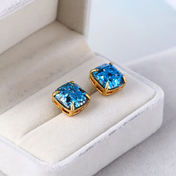 

Simple fashion shiny color sequins all-match earrings