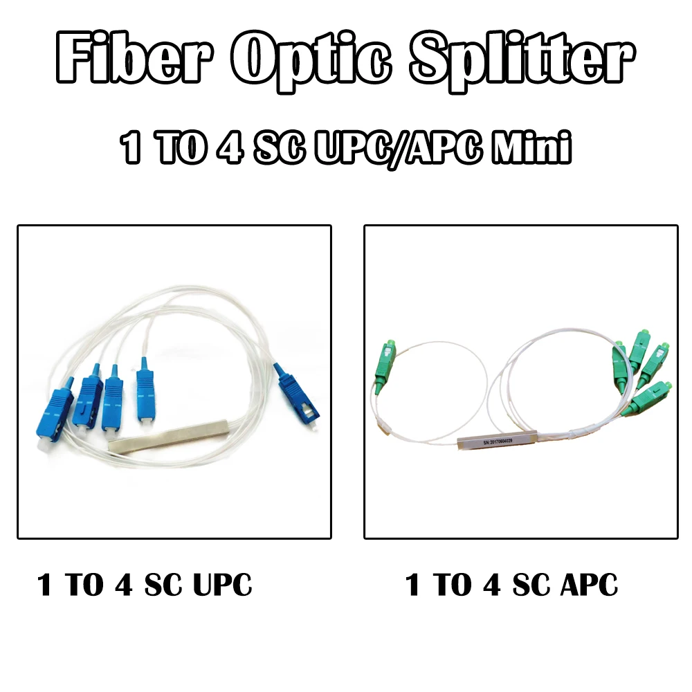 Мини Волоконно Оптический Сплиттер PLC SC UPC/APC 1X2 1X4 1X8 1X16 SM одномодовый 0 9 мм Длина 1