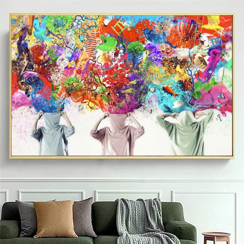

Abstract Watercolour Graffiti In Coat Canvas Wall Art Print Painting On Canvas Poster Picture For Living Room Home Decor Cuadros