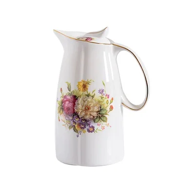 1.5L/2L керамические кувшины бутылки для воды холодный чайник Без взрыва кувшин большой емкости бытовой керамический термос - Цвет: A