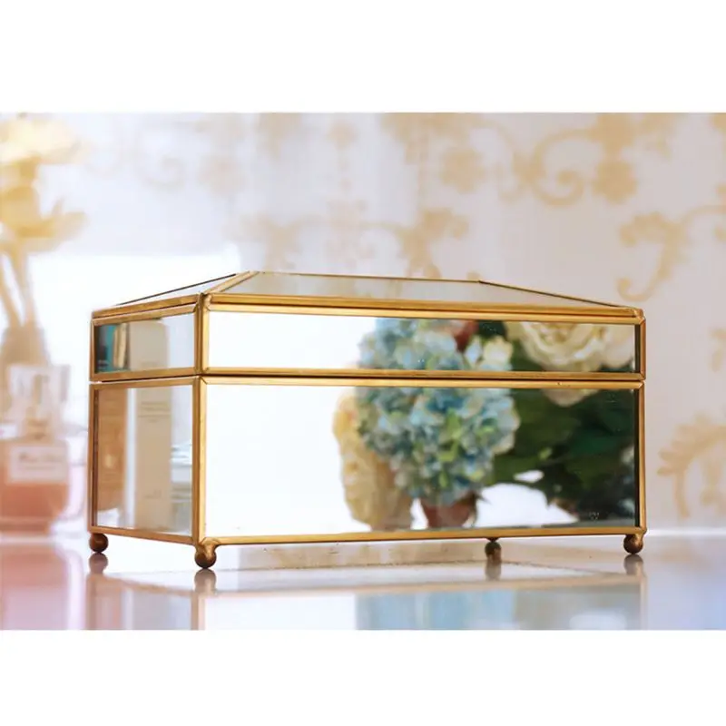 

European Style Metal Mirror Tissue Box Geometric Towel Napkin Container Holder Car Home Decoration Dropshipping