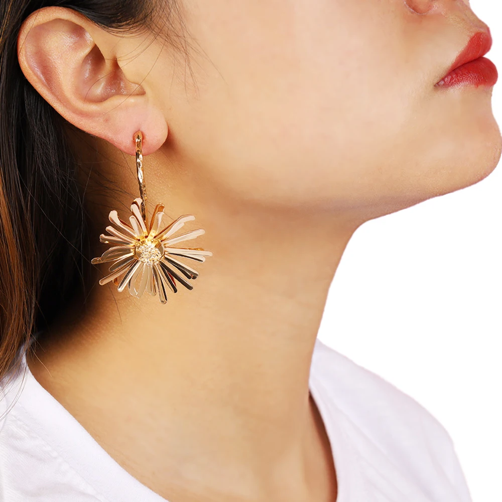 Unew европейские и американские преувеличенные металлические серьги с большим