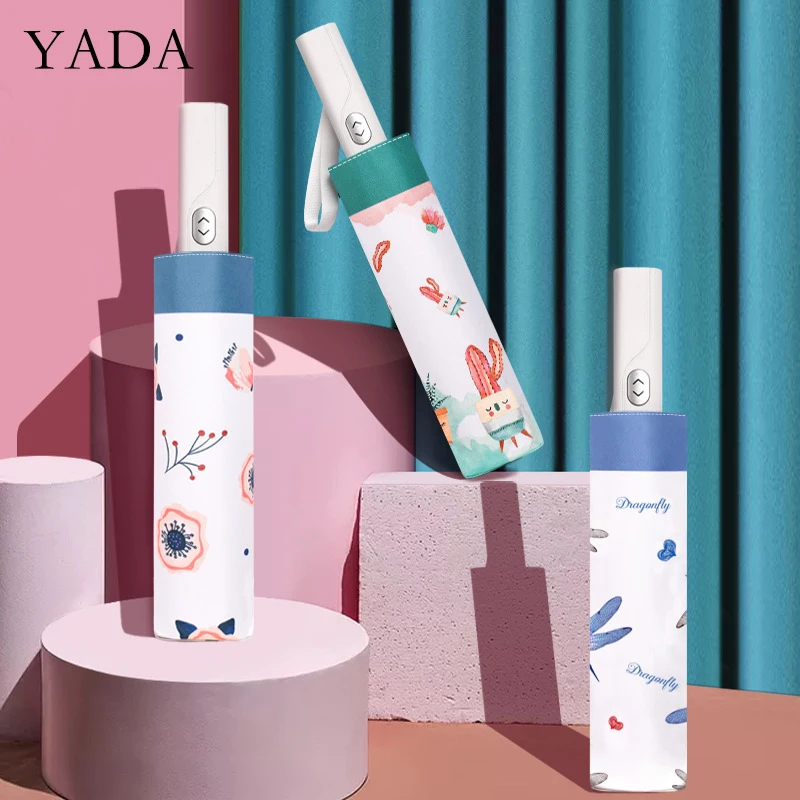 

Автоматический зонт YADA с цветочным узором для женщин, деловой Зонт от дождя, солнечного дождя, ветрозащитные складные зонтики YS200171