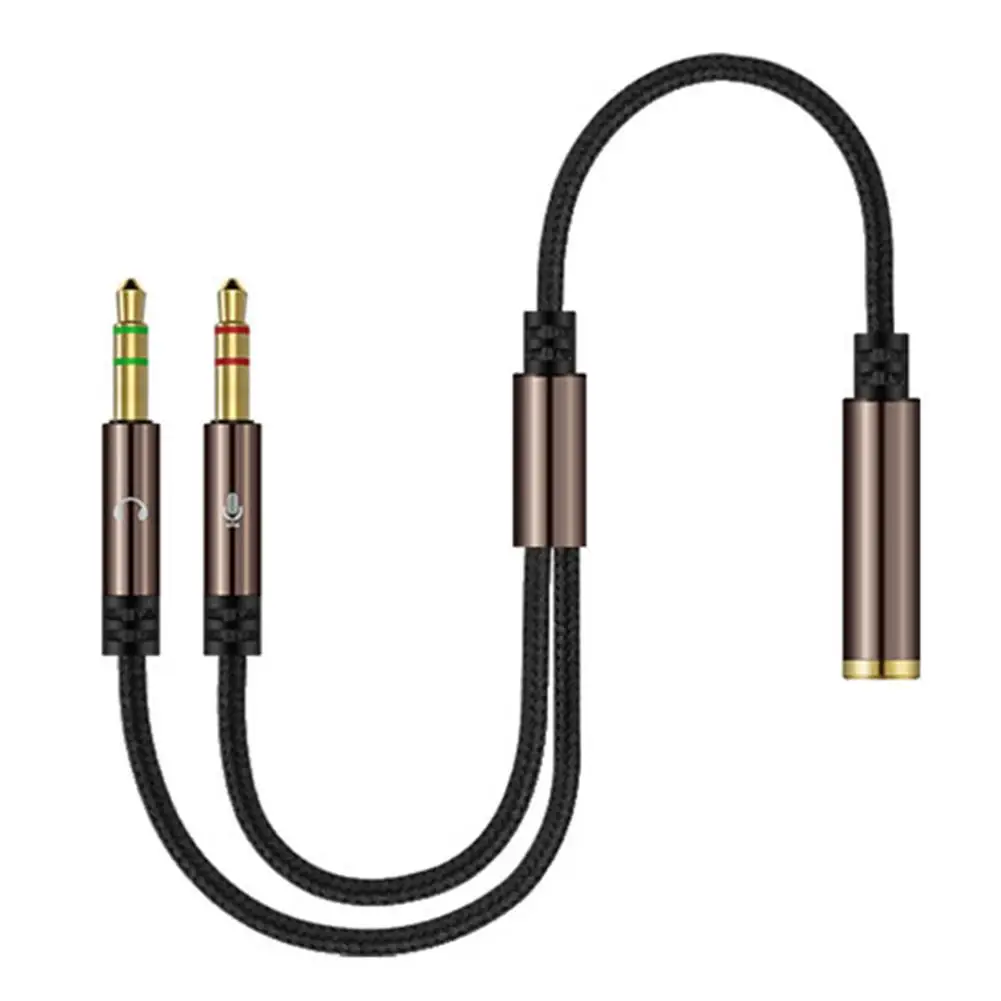 

M4S 1 For 2 To 3.5MM Connector Dual-Hole Computer Headset Audio Adapter Cable 10660 Times Service Life