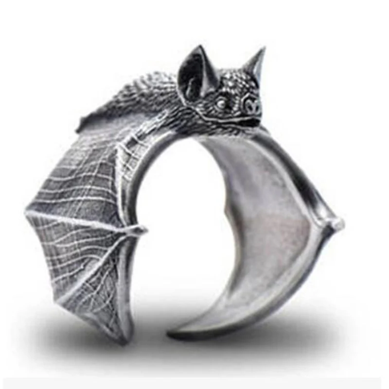 

Vintage Bat Rings Fashion Retro Style Adjustable Bat Rings For Women Men Opening Resizable Unisex Female Statement Rings