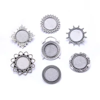 10pc metal cabochon iron basic round brooch bar pin blank backs base clasp setting findings for diy jewelry making accessory