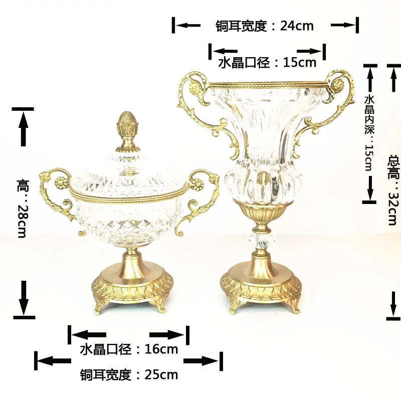 Хрустальная ваза из чистой меди коробка для конфет роскошные настольные