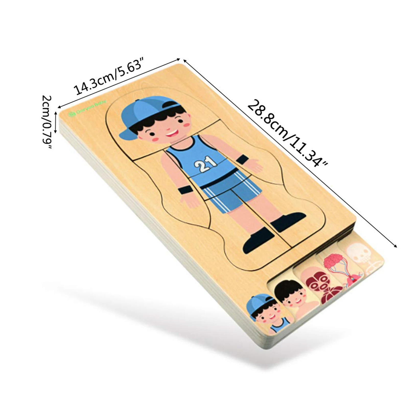 

Children's Body Structure Puzzle Multi-layer Wooden Early Education Toys Baby Educational Building Blocks Assembling Toys