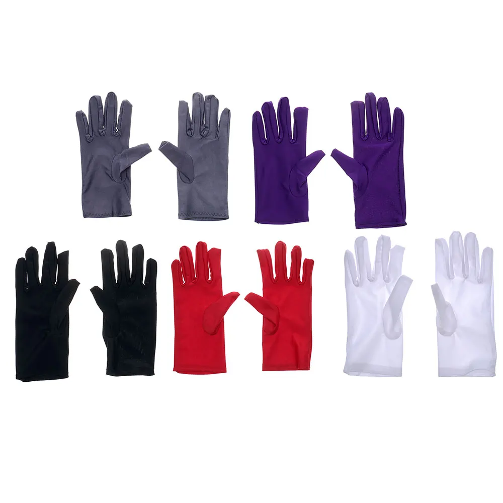 

5 Colors Evening Party Formal Prom Stretch Satin Gloves for Women Thin Stretch Gloves Dance Tight White Jewelry Gloves Hot Sale