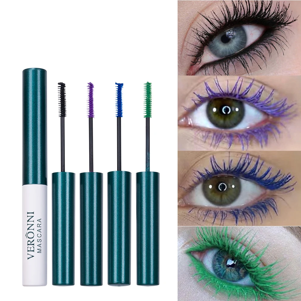 

VERONNI Makeup Color Mascara Waterproof Fast Dry Eyelashes Curling Lengthening Volume-Express Eye Lashes Blue Purple
