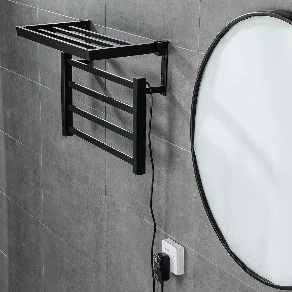 bathroom electric bath towel warmer heating towel shelf rack towel dryer shelf heated towel rack for bathroom accessories free global shipping