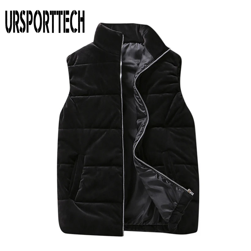 Осенне зимняя мужская жилетка хлопковая плотная теплая куртка без рукавов