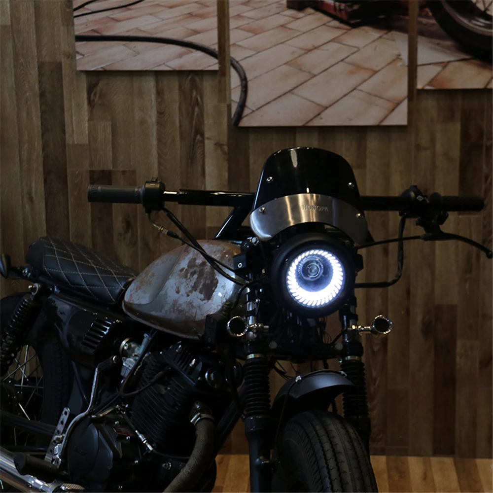 

Motorcycle Retro LED Headlight Lighting 6.5 inch Scooter Motocross Headlamp Front Light For XL883 Cafe Racer Bobber Chopper PCX