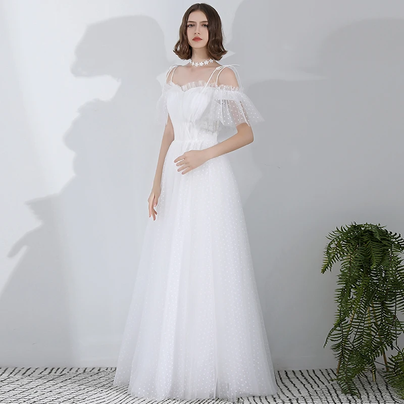 Женское платье Летнее элегантное сексуальное с открытыми плечами в горошек