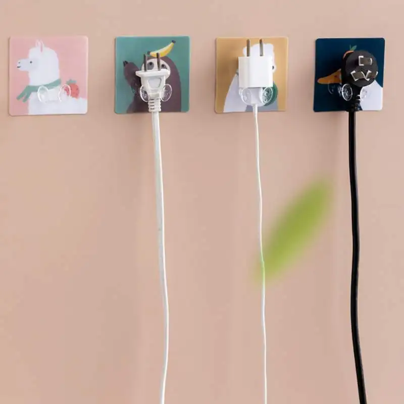 Прозрачная настенная клейкая вилка держатель для розетки крючок домашнего