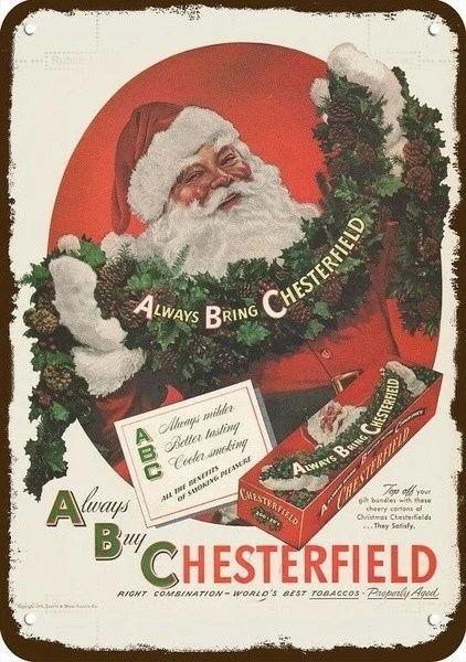 

Retro tin paintings 1946 Santa Claus New Classic Retro Look Replica Metal Sign