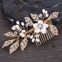 bridal headdress wedding decoration leaf comb alloy hair bits plate hair accessories bridal accessories bridal headdress
