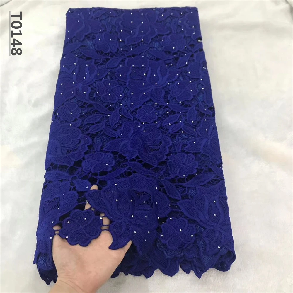 Африканская кружевная ткань Последняя зеленая Водорастворимая для платья с