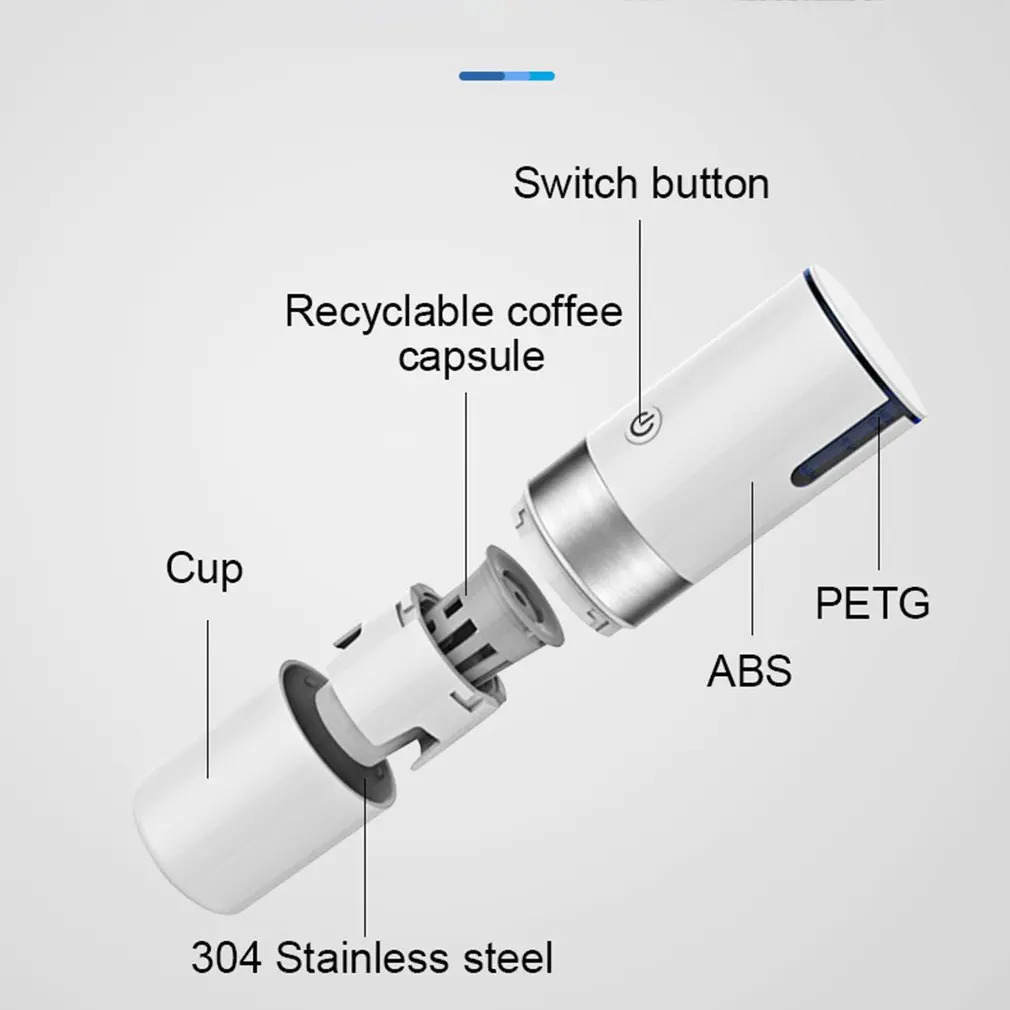 Портативная электрическая Кофеварка Usb автоматическая кофемашина со встроенным