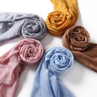 2021 muslim women polyester scarf fashion soild lady shawls striped pattern wraps winter scarves hijabs headband female