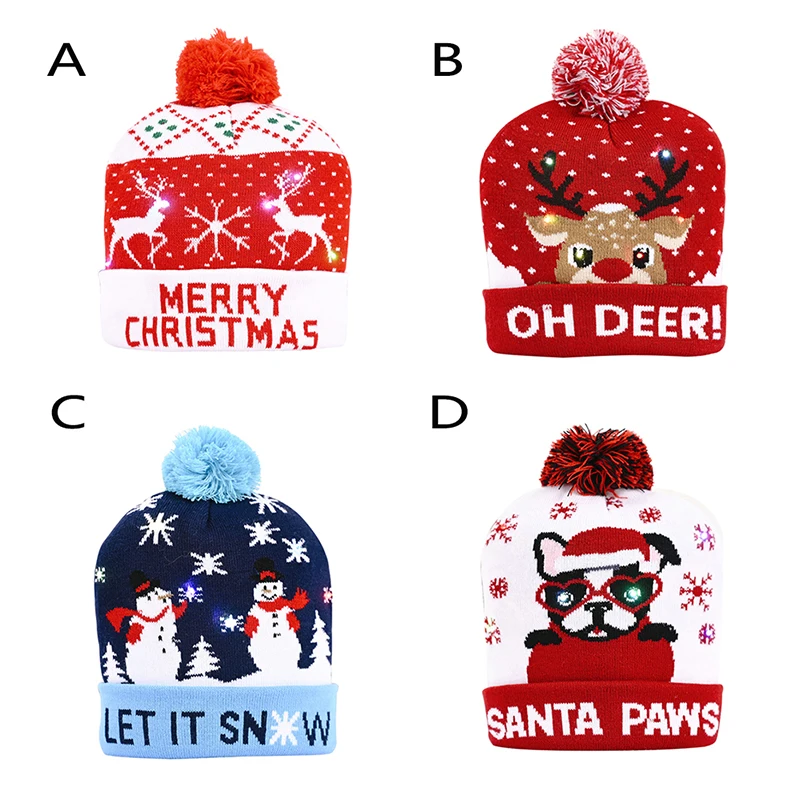 Fashion New Style LED Luminous Knitted Beanie Hat Ugly Sweater Christmas (battery Included) |