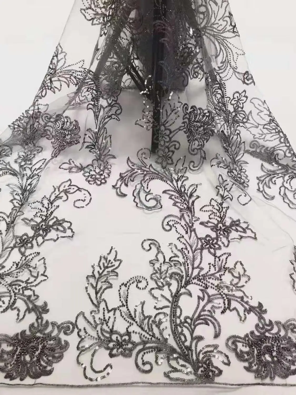 Высококачественная вышитая бисером французская сетчатая газовая африканская