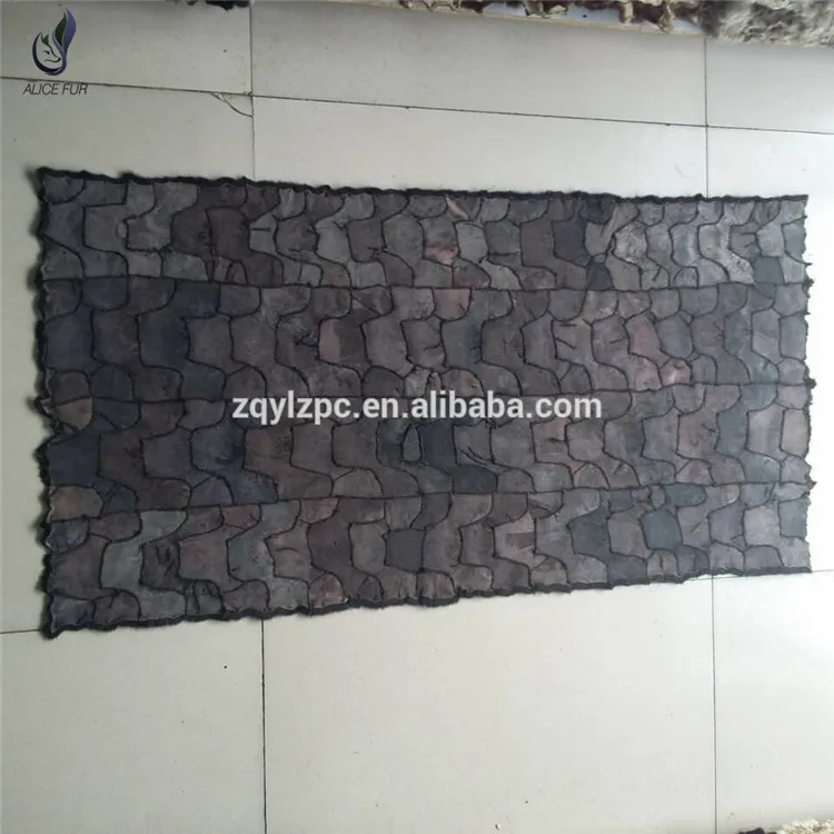 値段 カスタムカラーパッチワークミンクヘッド毛皮プレート本物のミンクの毛皮の敷物の毛皮の毛布販売のため