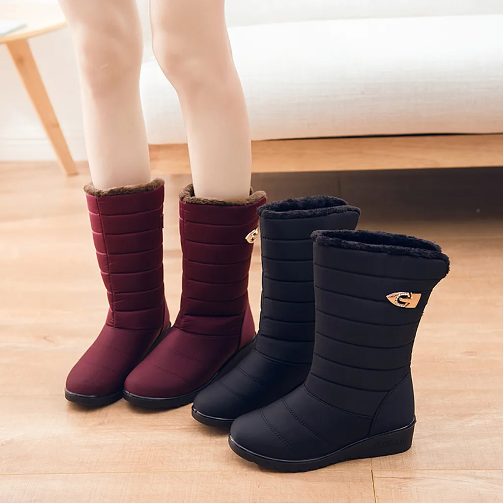 Женские ботинки коллекция 2019 года зимние женские водонепроницаемые на танкетке
