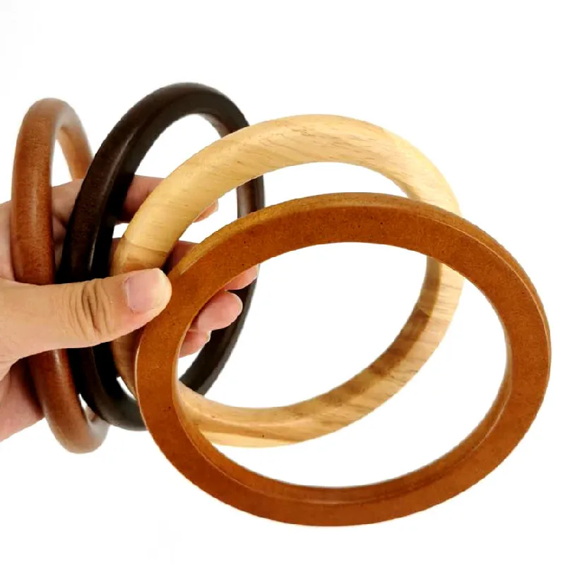 

2PCS New Fashion Round Wooden Handle for Handmade Handbag DIY Purse Frame Making Bag Handle Accessories Woven Bag Parts