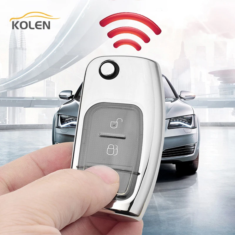 

Soft TPU Car Remote Key Case Cover For Ford Fiesta Focus 3 Ecosport Kuga B-Max C-Max Escape Folding Key Holder Shell Accessories