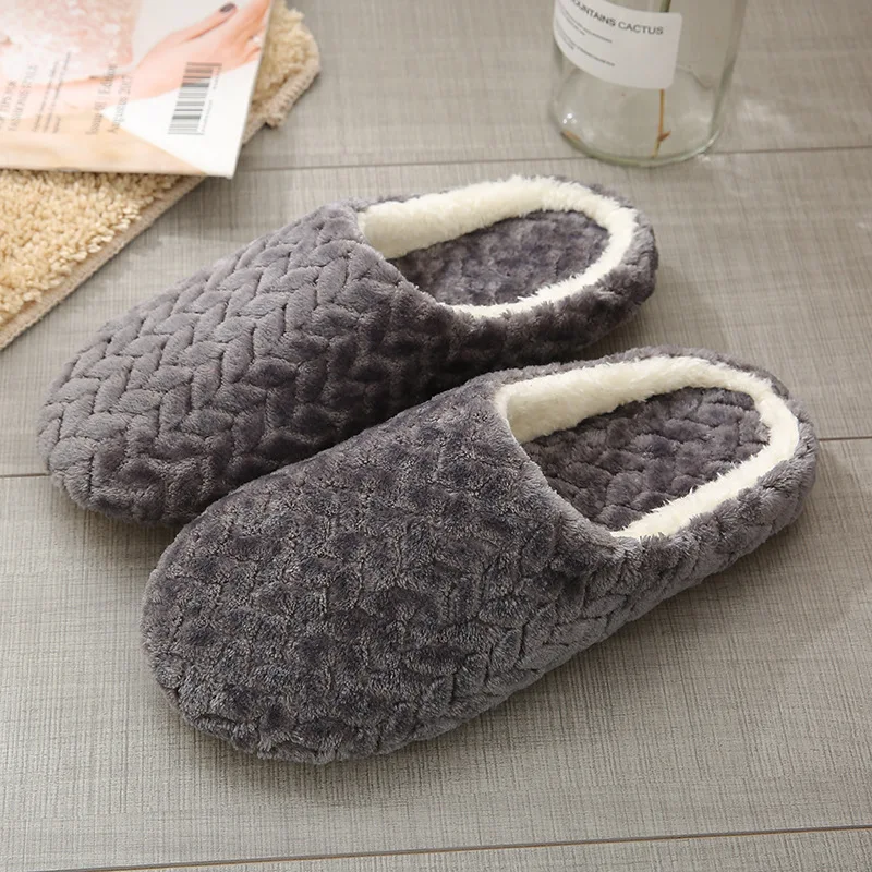 

Women Home Slippers Warm Plush Indoor Flat Shoes Slipper Anti Slip Autumn Winter Shoes Woman House Floor Soft Slient Slides