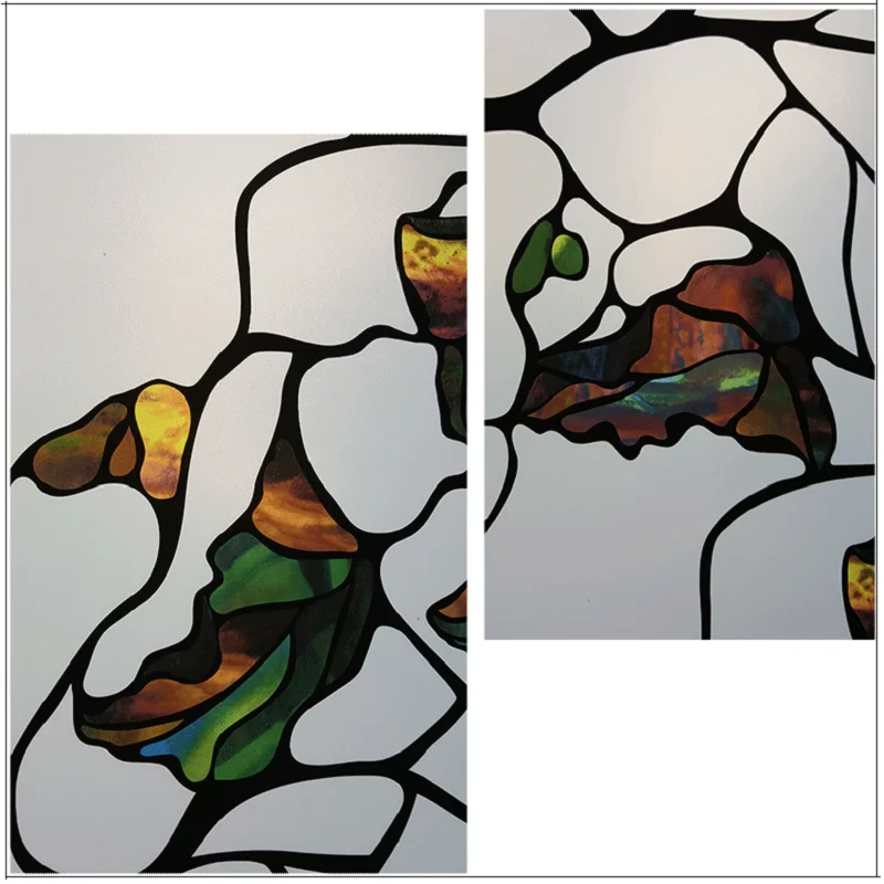 

100cm Length Static Cling Glass Film Geometry Private Opaque Sun-Proof Home Office Decorative No Toxic Stained Window Sticker