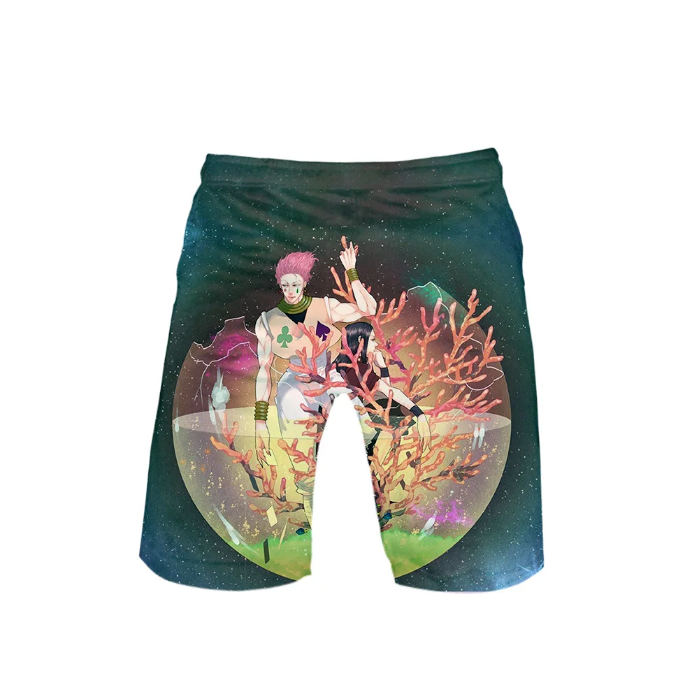 

3D Print Shorts Men Boys Summer Quick Dry Beach Swimming Short Pants Anime Full-time Hunter Hisoka Beach Shorts