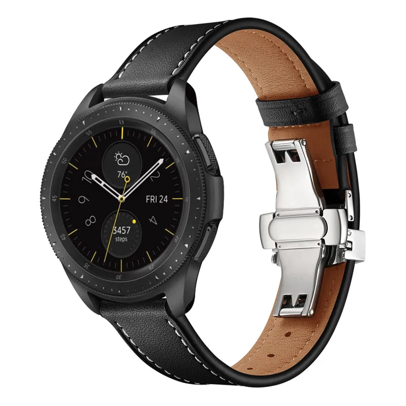 Watchband for samsung galaxy watch active2 40mm band 20mm Genuine Leather Strap for galaxy watch active 2 44mm wristbands