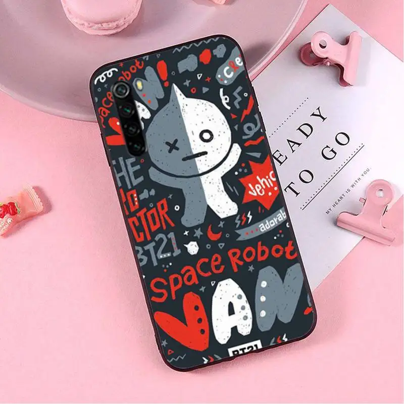 

Luxury cute cartoon BT21 case coque fundas etui for xiaomi note max mi 3 7 8 9se Redmi 7 7a 8 8t 10 pro lite cases cover