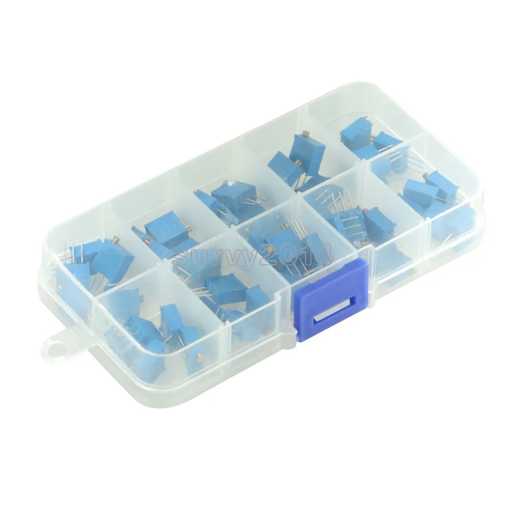 Набор потенциометров для многооборотный Подстроечный резистор 50 шт. 3296 Вт