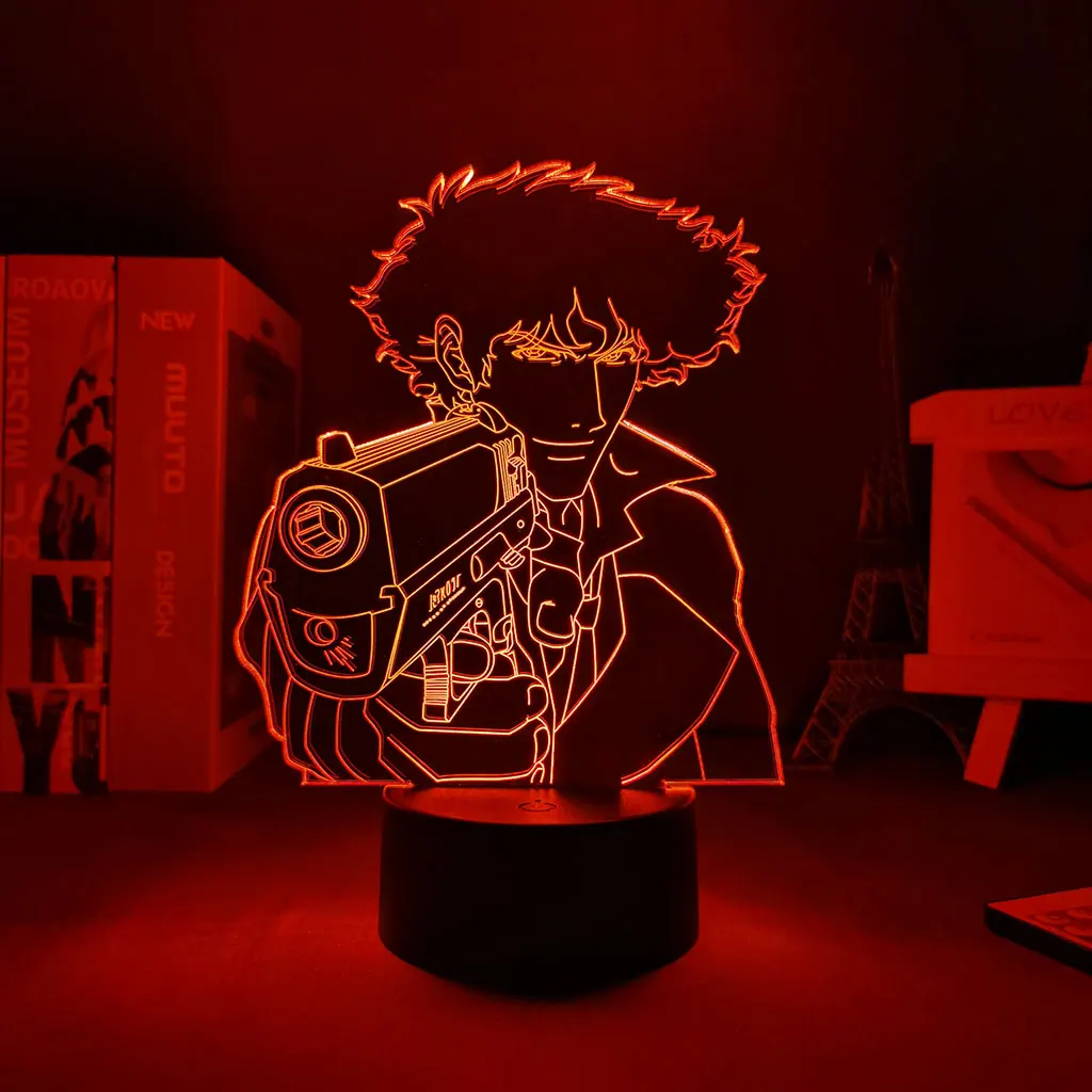 11.11 Deal Promotion Anime Cowboy Bebop Spike Led Light Manga 3d Lamp Figures Night Portable Lighting anime decor | Освещение