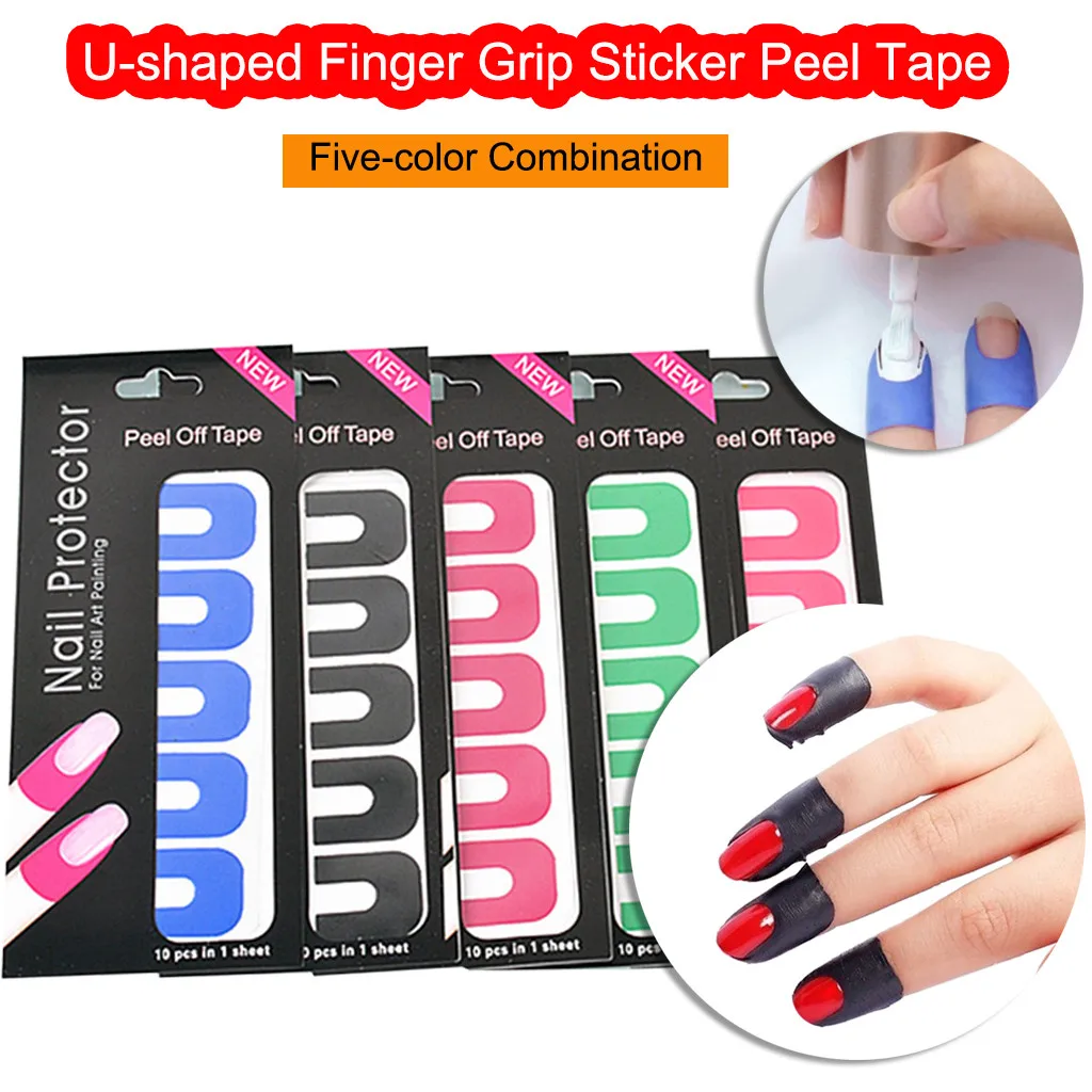 Наклейки для защиты ногтей защита переводная печать u-образная наклейки 3 шт. |