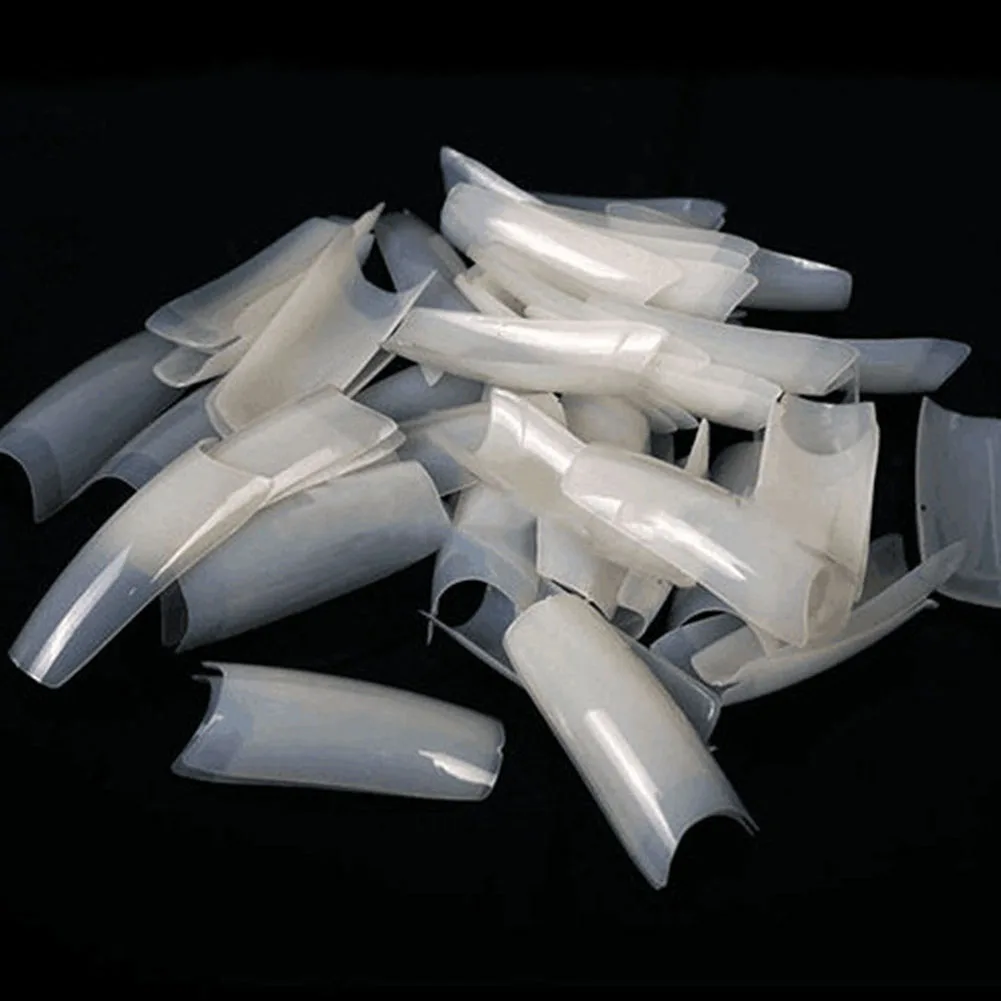 500Pcs White Clear French False Acrylic Nail Tips Ultra-thin Fake Art Full Cover Faux Fingernails Manicure | Красота и здоровье