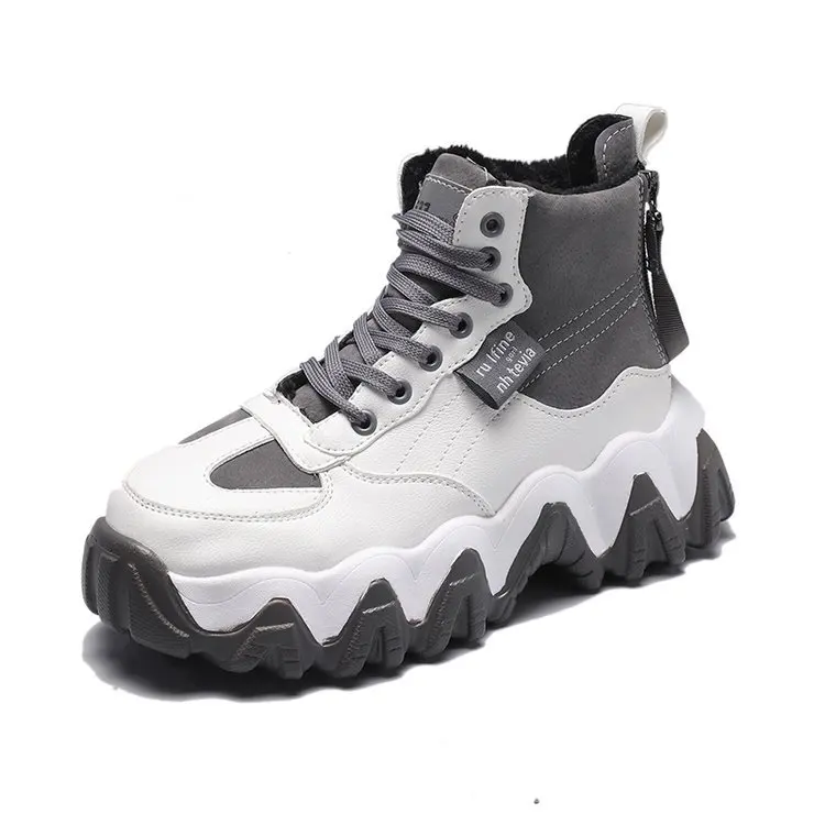 2019 г. Зимние новые стильные женские кожаные ботинки женская обувь на шнуровке