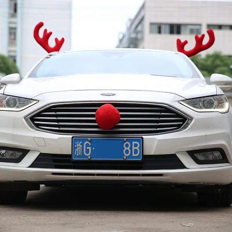 Christmas Car Decoration with Big Antlers Christmas Decorations Christmas Car Decorations