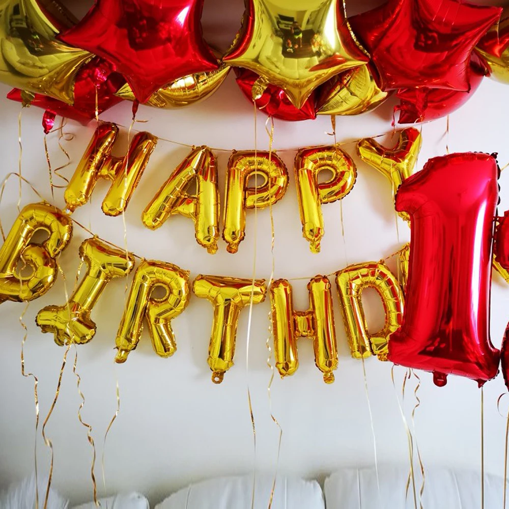 Воздушные шары из алюминиевой фольги с надписью Happy Birthday набор